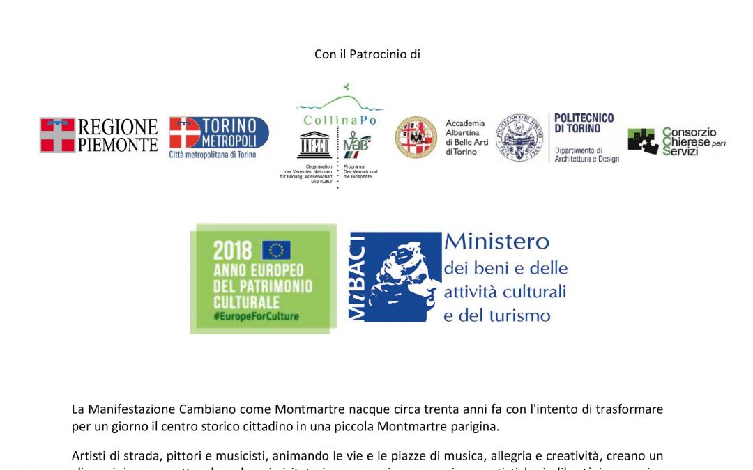 Il programma della XXXI edizione di Cambiano come Montmartre